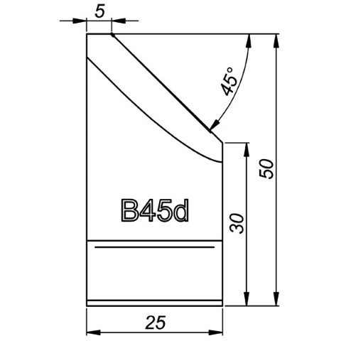 TRADEMASTER EXTERNAL TOOL BIT B45D 45 DEG X 50MM HIGH TO SUIT PRO5PB